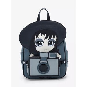Her Universe Beetlejuice Chibi Lydia Goth Emo Camera Mini Backpack